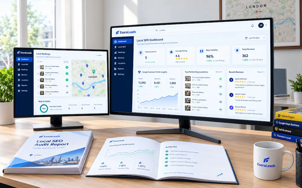 Local search optimisation planning for a service business targeting relevant customers in its local area