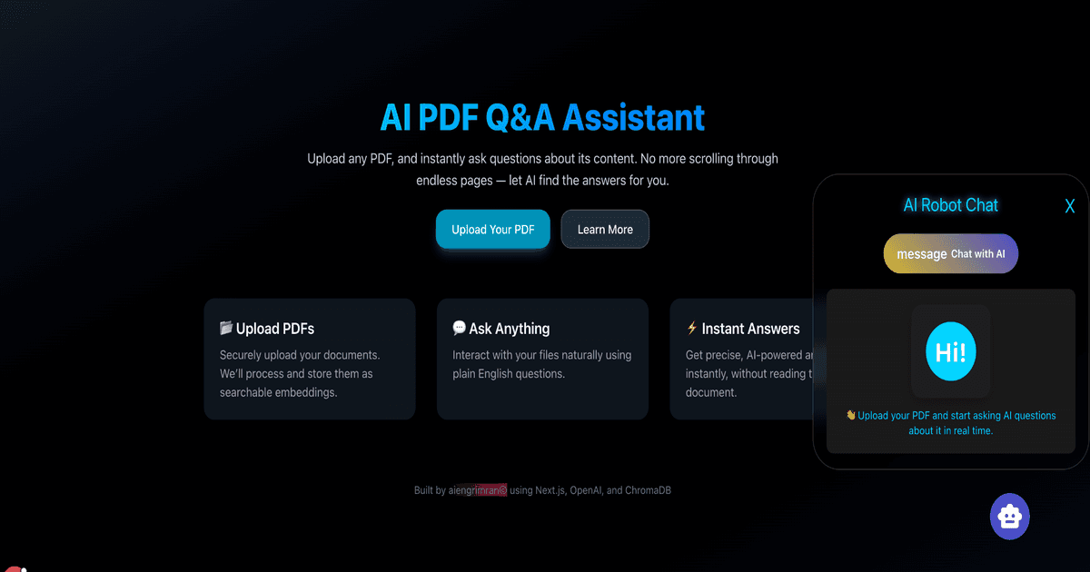 AI-Powered Document Q&A App with LangChain & Chroma VectorDB OpenAI Agent Building + RAG + LangChain Claude Cursor Development preview AI-Powered Document Q&A App with LangChain & Chroma VectorDB OpenAI Agent Building + RAG + LangChain Claude Cursor Development preview